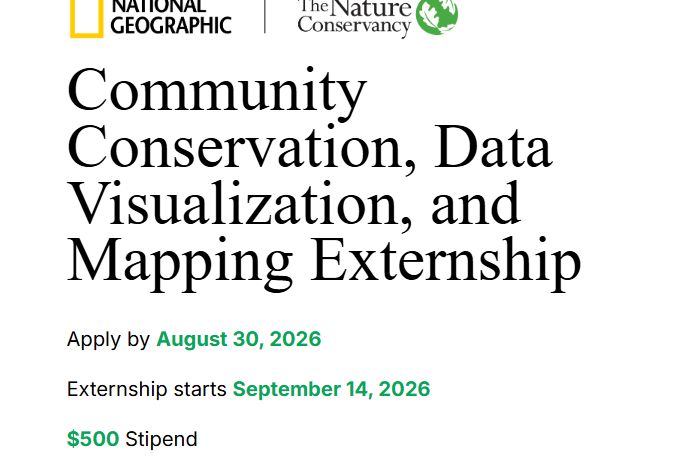 Stage en conservation communautaire, visualisation des données et cartographie 2026 : Opportunité internationale à distance avec une bourse de 500 $